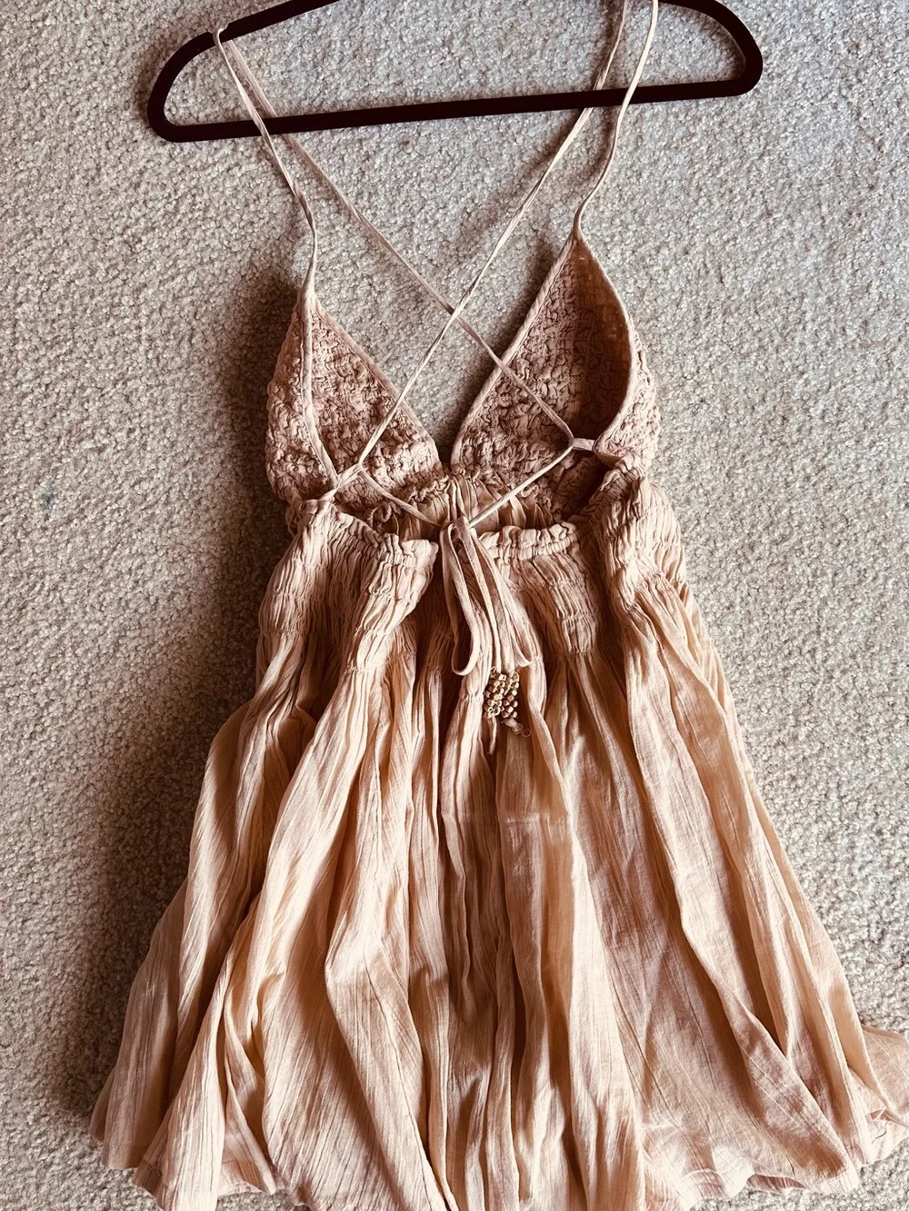 Free People Forever Favorite Mini Dress Peach sands/beige - Picture 5 of 8